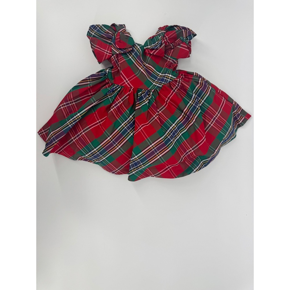 Janie and Jack Red Plaid Holiday Dress Puff Sleeve 6-12 Months NWT 101641001